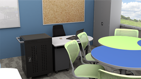 Middle/High School Collaborative Classroom with Tables - Alt View 1